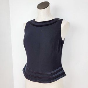 Vintage 90s Jones New York Black Sleeveless Button Back Evening Wear Top